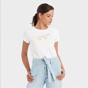 Women’s Shirt Sleeve T-shirt- “Unity” Universal Thread Cream Size XXL NWT